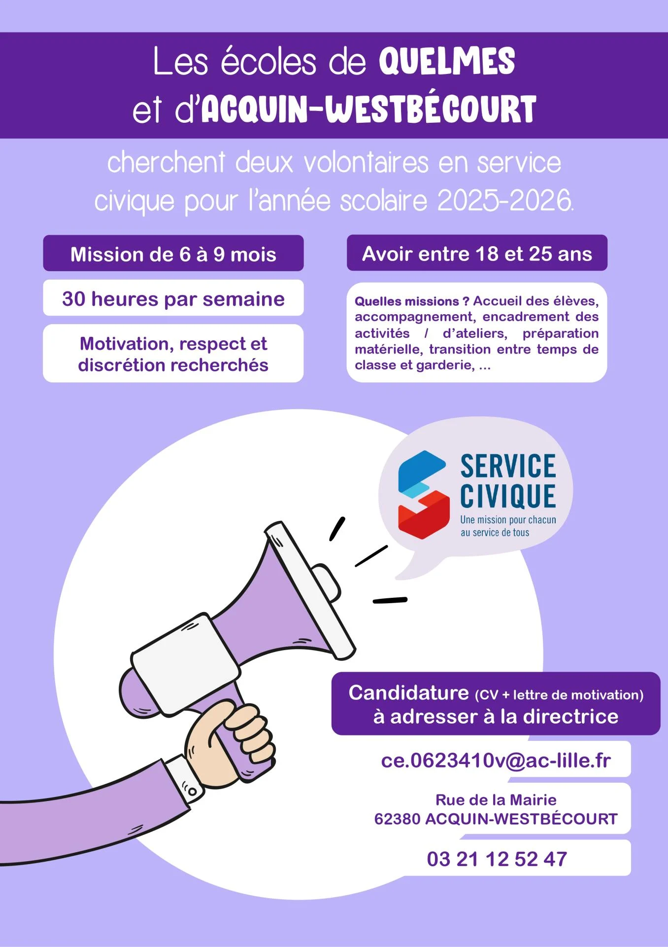 2025 2026 affiche recherche service civique page 0001