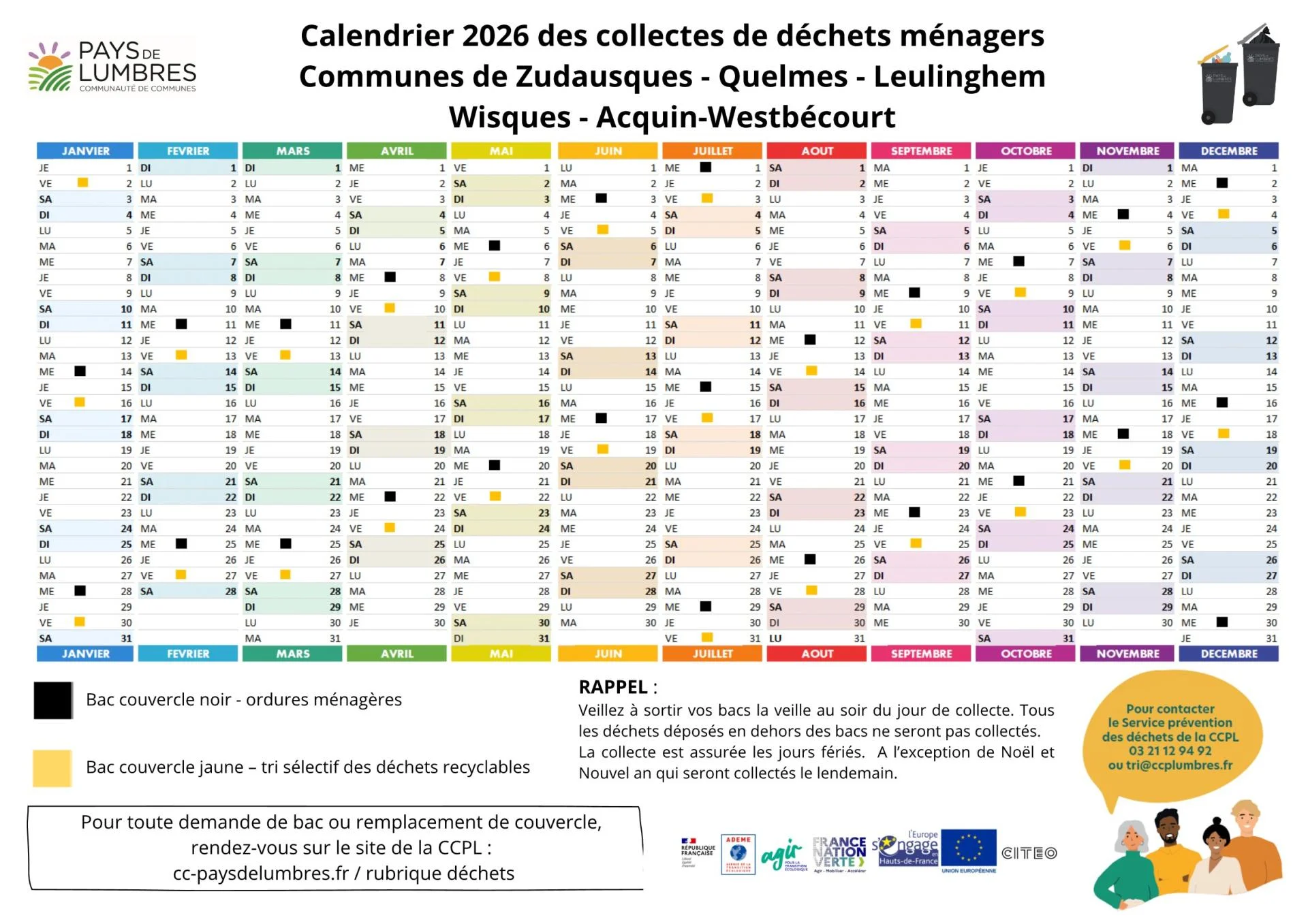 2026 calendrier des collectes page 1