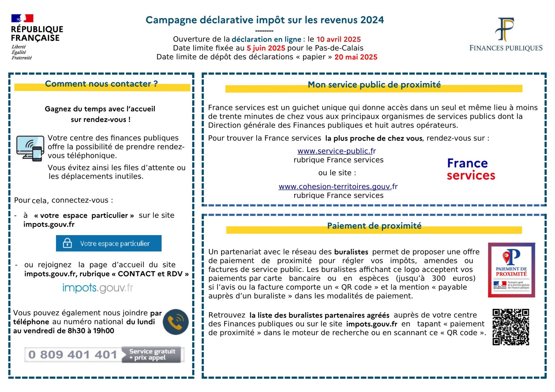 Flyer ddfip comment nous contacter campagne ir 2025 page 1