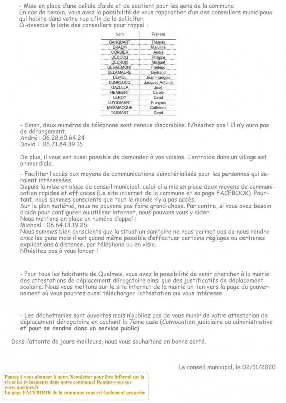 Lettre d information reconfinement 2