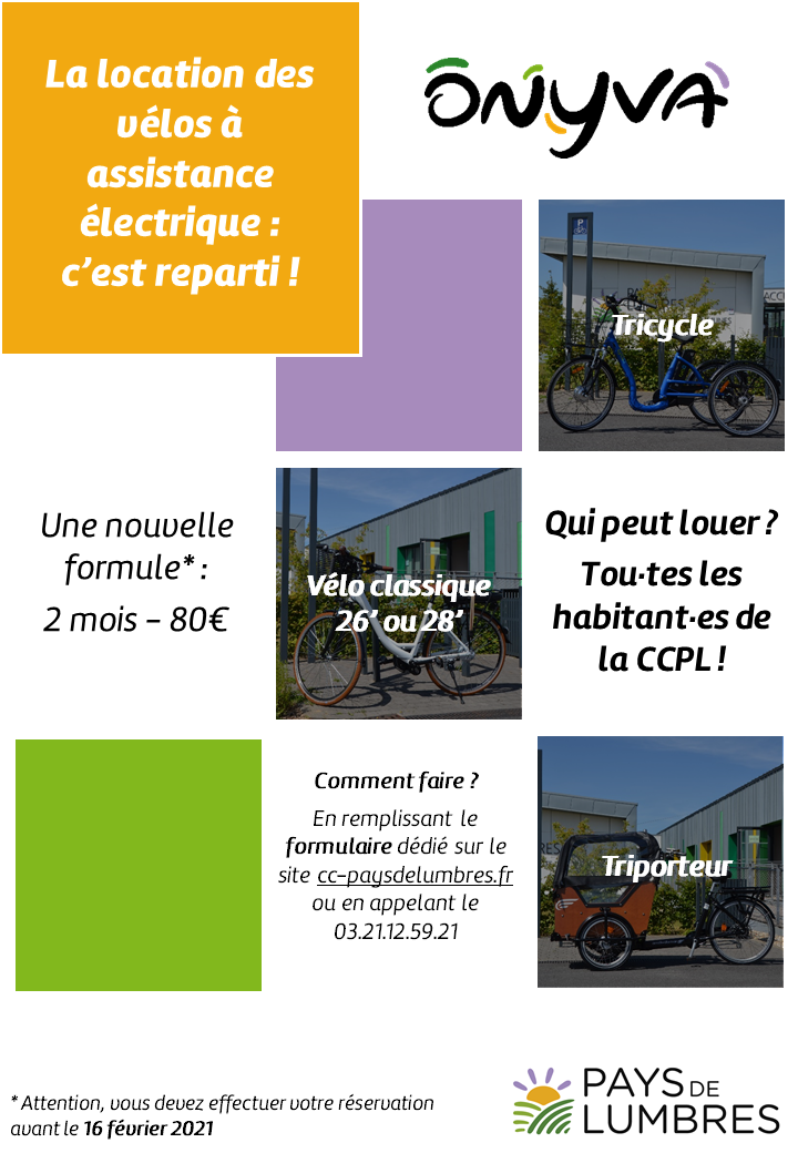 Location velo ccpl fevrier 2021