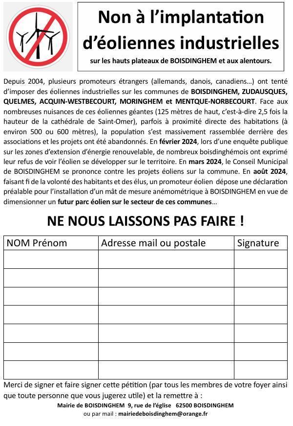 Non a l implantation d eoliennes industrielles