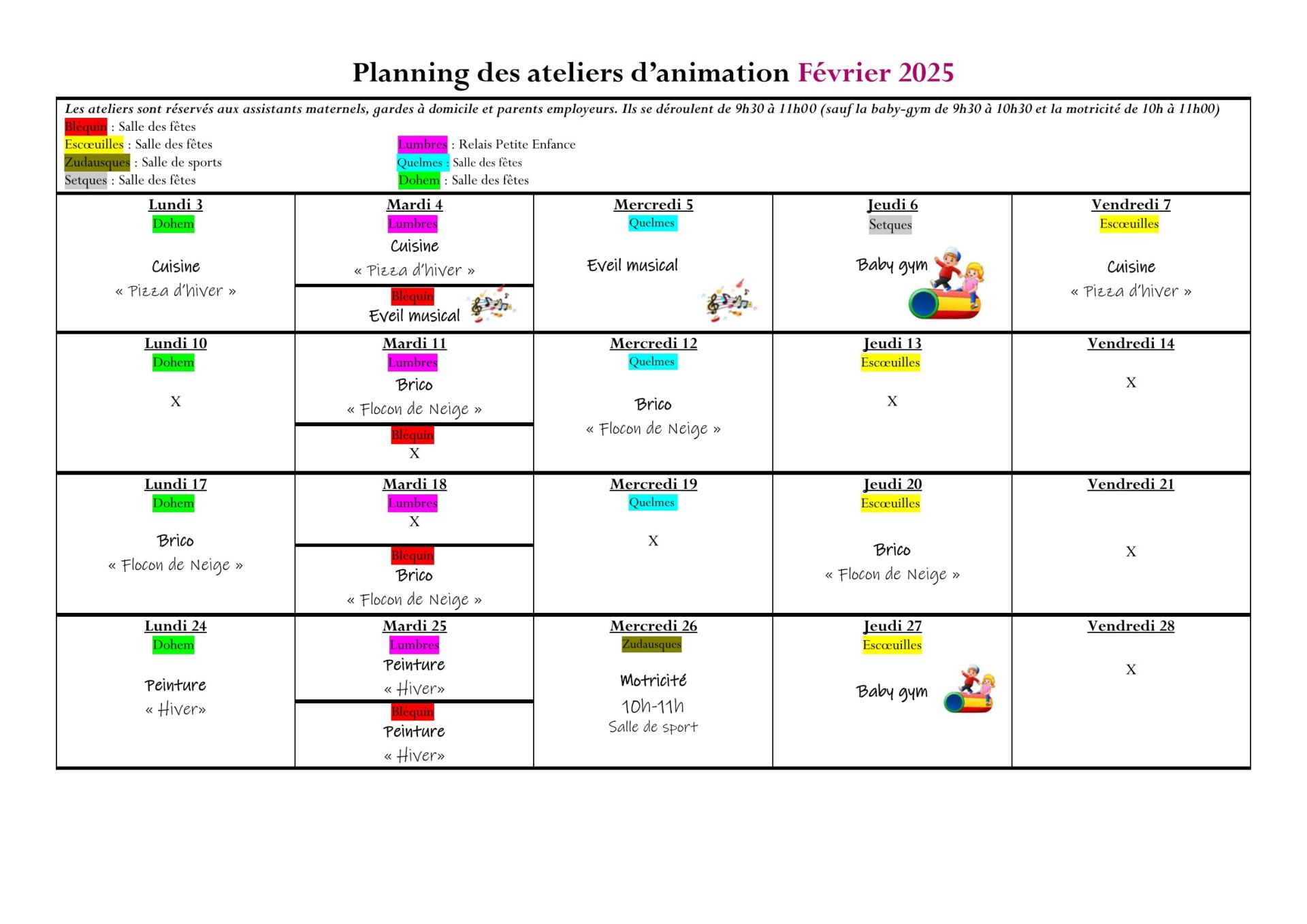 Planning des ateliers janvier et fevrier 2025 page 2