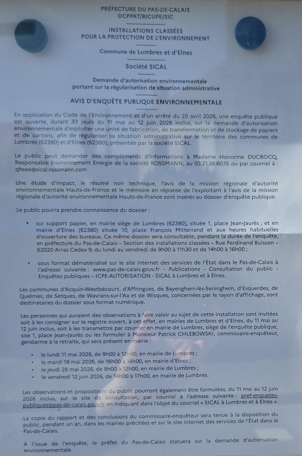 Enquete publique sical